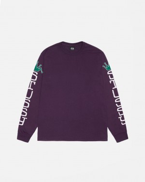 Stüssy Jumbo Ls Tee Pigment Dyed Viola | 067842-MYN
