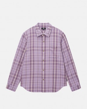 Stüssy Stones Plaid Shirt Lavanda | 196738-VGK